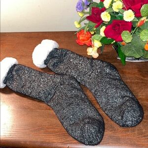 Source Unknown Charcoal and White Women's Socks